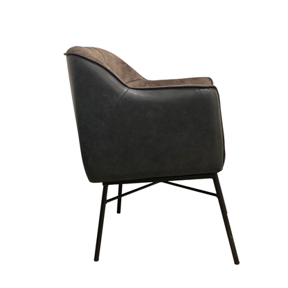 Scaun din material si piele naturala