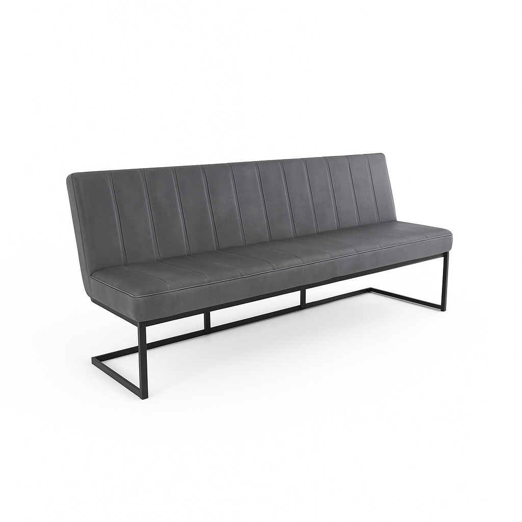 Bancheta piele  FLEET OHIO culoare ANTRACIT