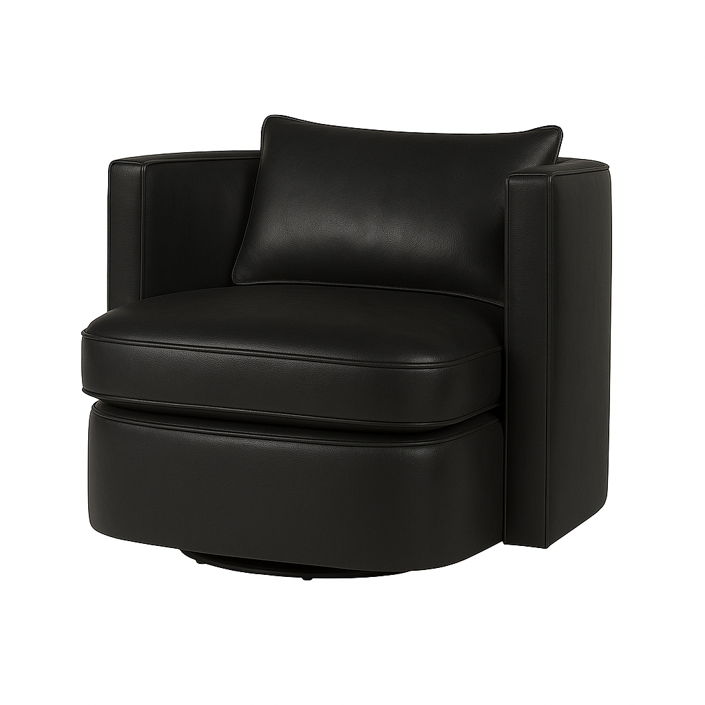 Fotoliu piele NEAGRA | model DAVIDE