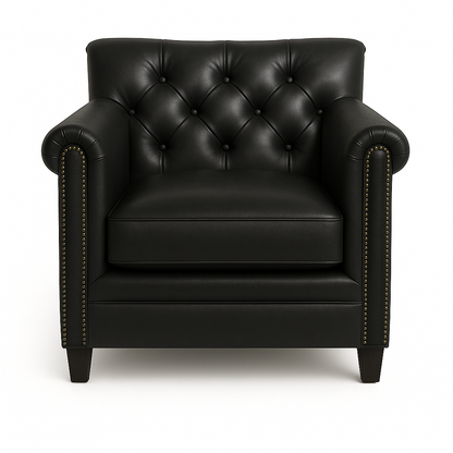 Fotoliu piele NEAGRA | model TAN