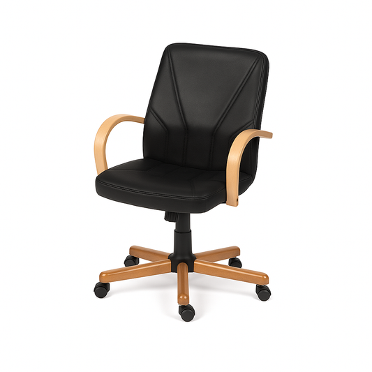Scaun ergonomic piele NEAGRA | model BETA O